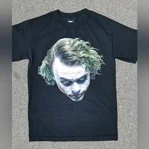 Vtg 2008 The Dark Knight Joker Print T-Shirt Size (S)